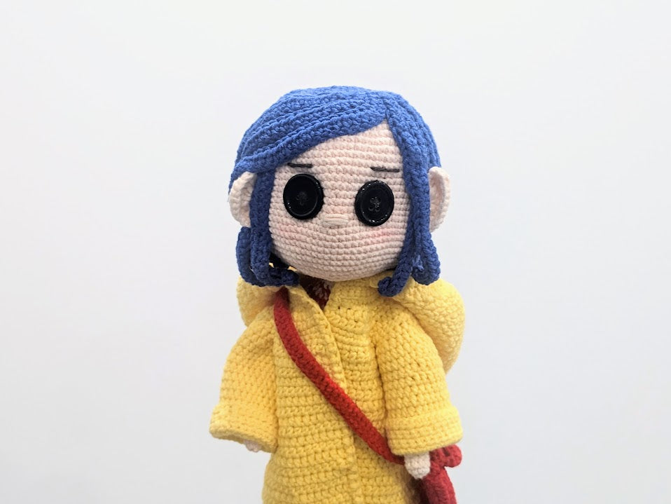 Coraline Doll - Posable & Play-Ready, Ready to Ship - Handmade Crochet