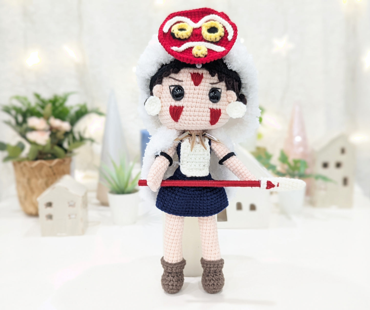 Princess Mononoke Dolls - San and Ashitaka - Handmade Crochet Amigurumi Doll - Made to Order