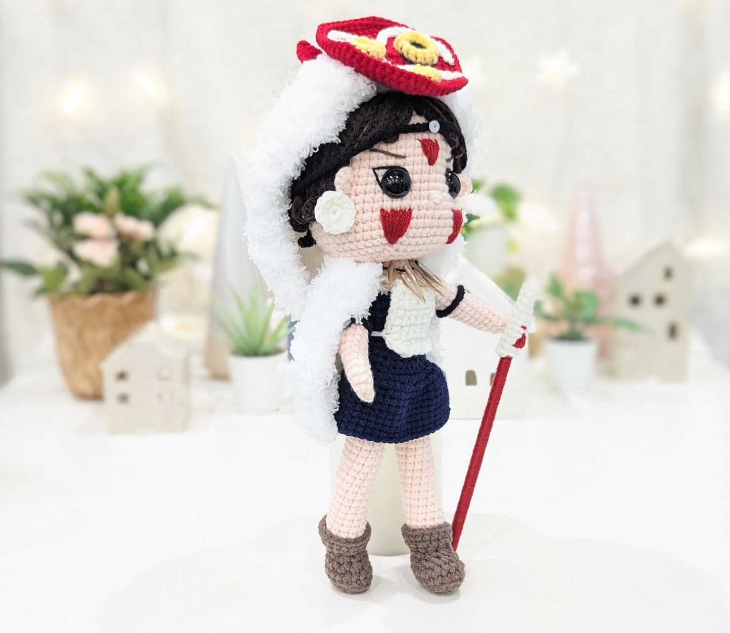 Princess Mononoke Dolls - San and Ashitaka - Handmade Crochet Amigurumi Doll - Made to Order