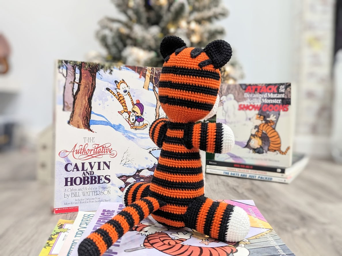 Hobbes Stuffed Tiger - Calvin & Hobbes Comic - Handmade Crochet Amigurumi