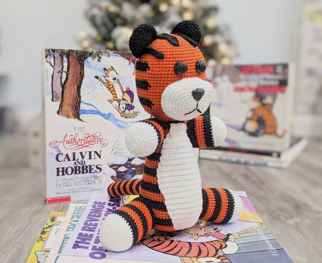 Hobbes Stuffed Tiger - Calvin & Hobbes Comic - Handmade Crochet Amigurumi