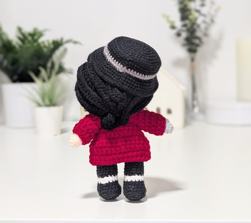 Michael Jackson Doll - Iconic Red Jacket, White Glove, and Hat - King of Pop - Handmade Crochet