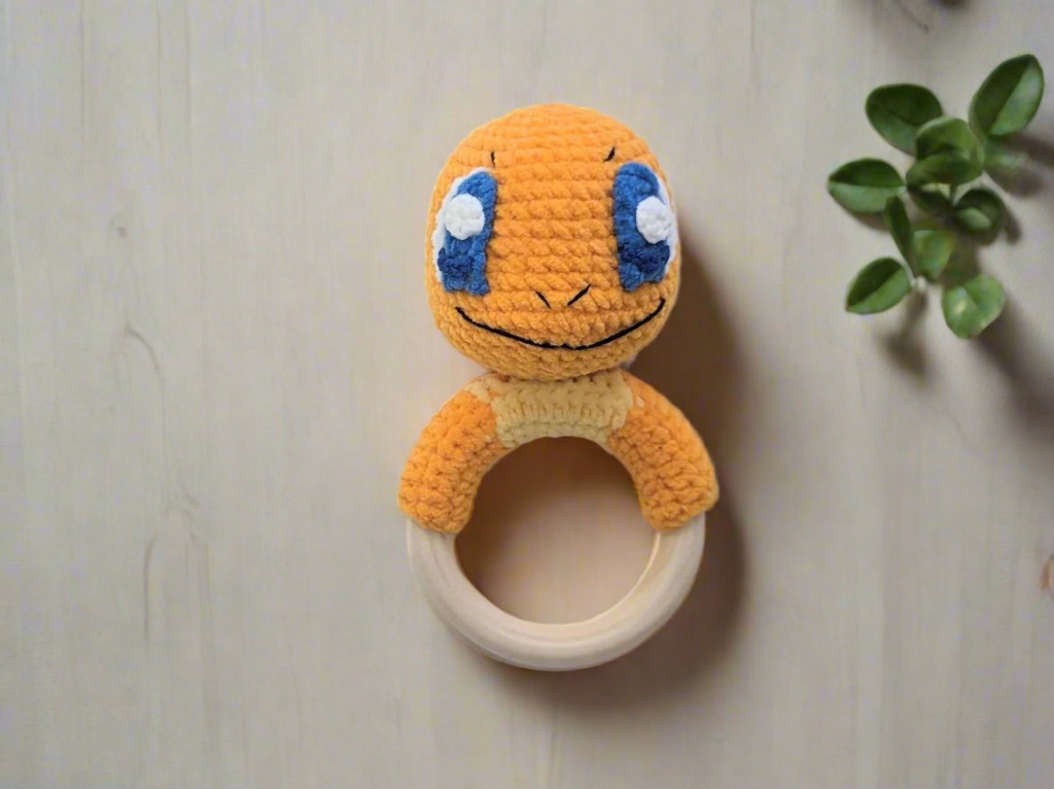 Baby Rattle - Pokémon - Pikachu, Evee, Charmander, Handmade Crochet Baby Shower Gift