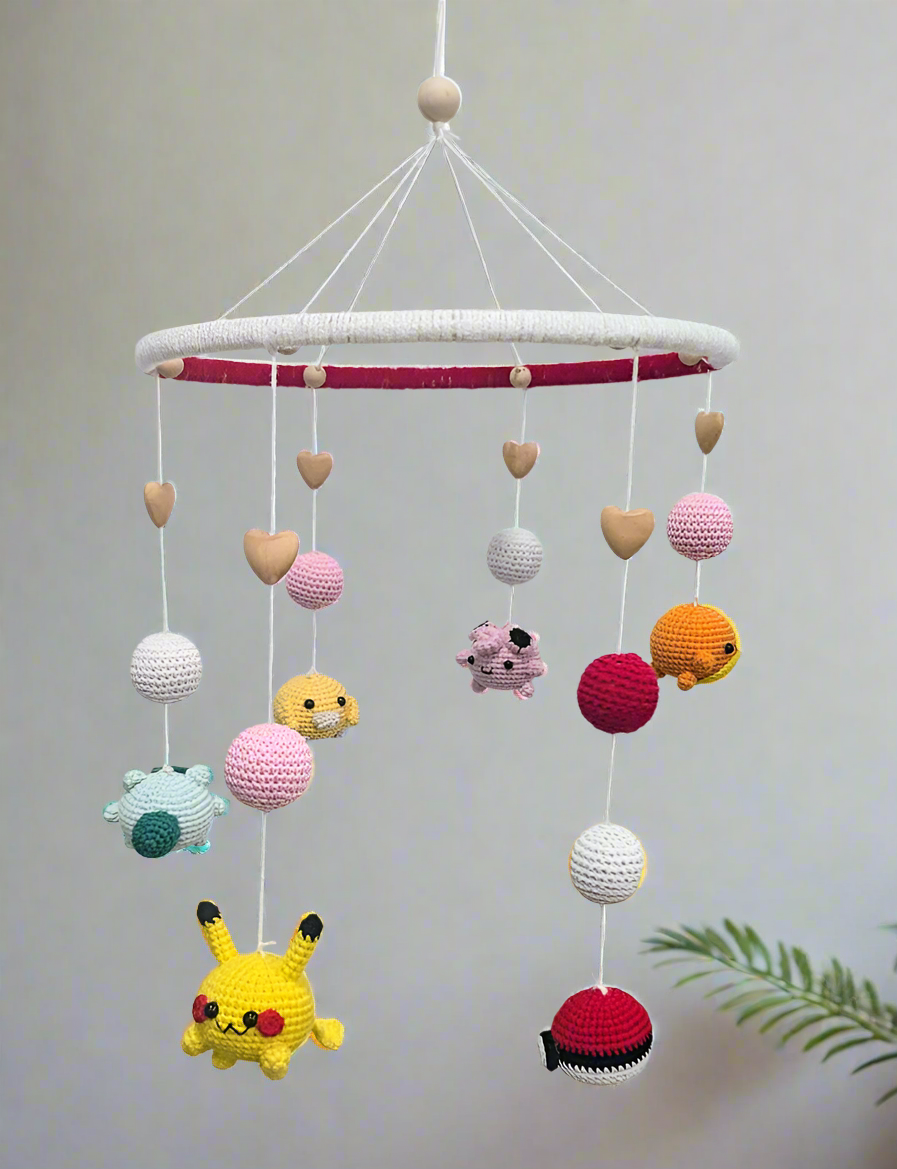 Baby Crib Mobile - Pokémon - Custom Handmade Crochet - Made-to-Order