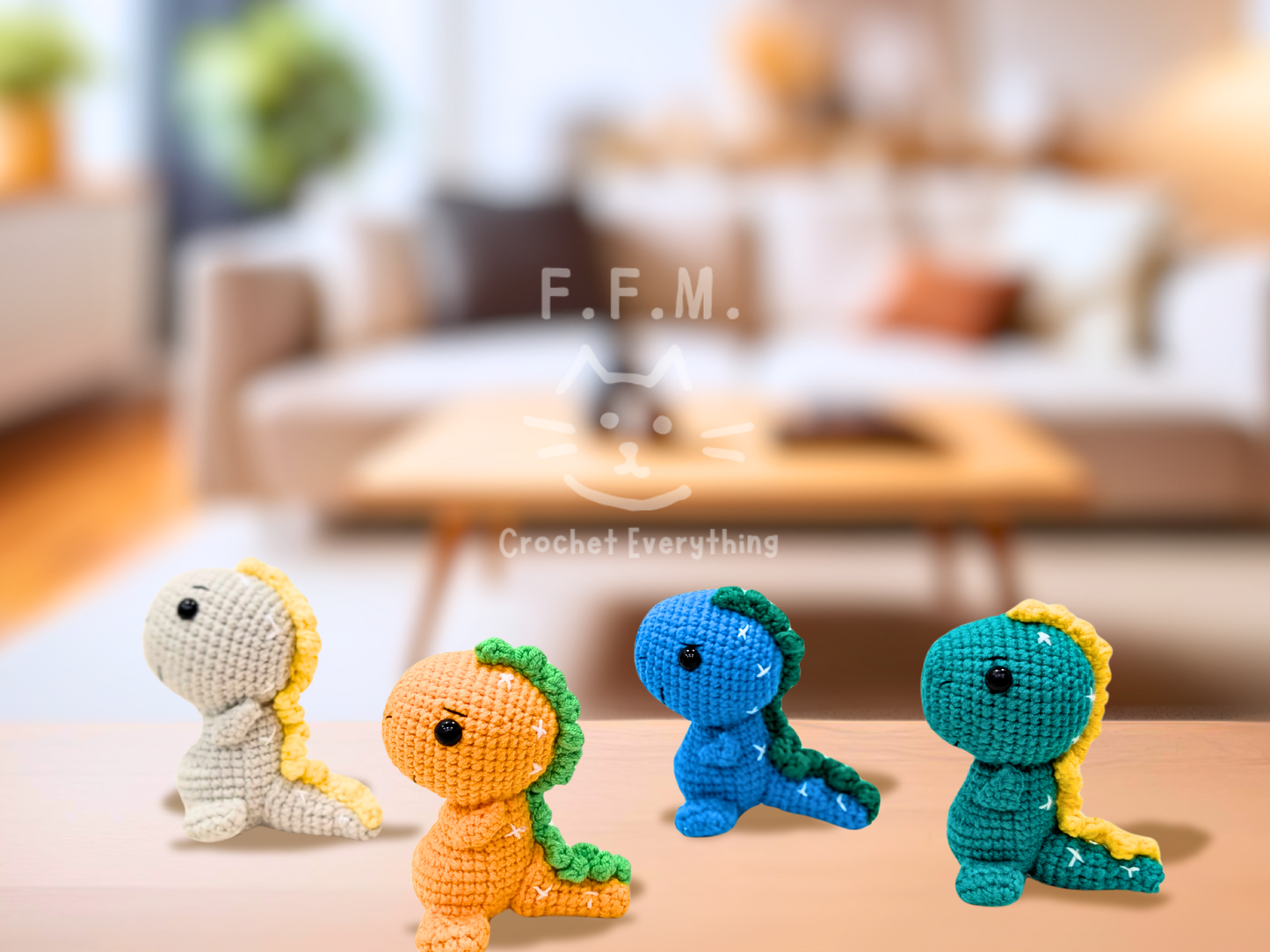 Baby Dinosaurs - Set of 4 - Nursery Toy - Dino Lover Gift - Handmade Crochet