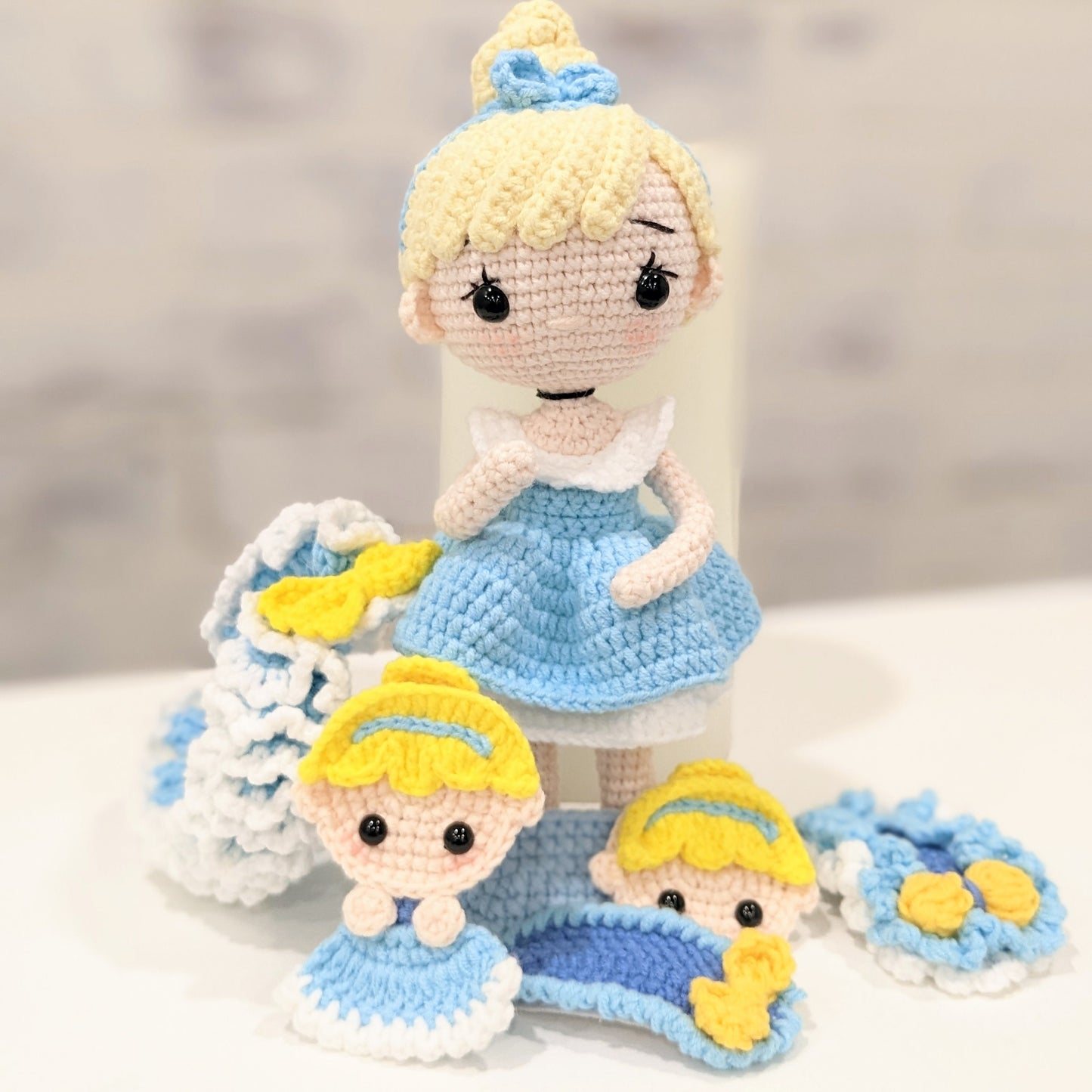 Princess & Fairy Tale Dolls with Matching Hair Accessories, Handmade Crochet Amigurumi, Christmas or Birthday gift