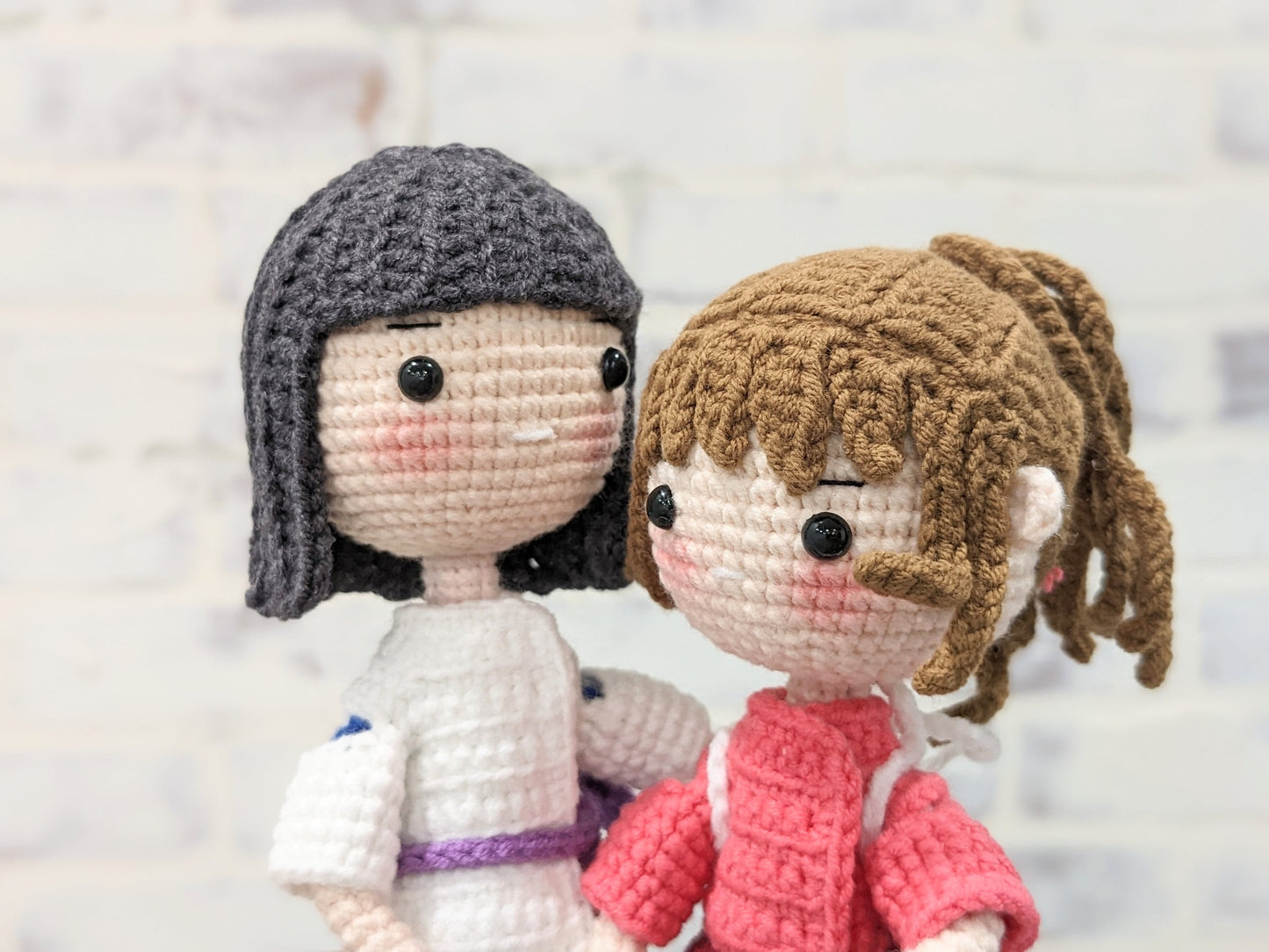 Chihiro & Haku, Spirited Away, Handmade Crochet Amigurumi Doll, Ghibli, Miyazaki, readymade, in stock!