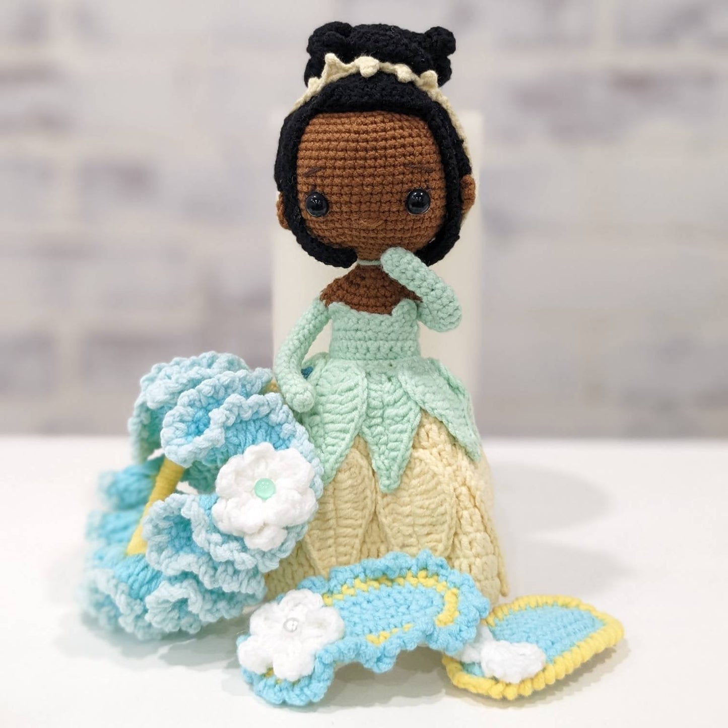 Princess doll, hair clips, scrunchie, hand made crochet, present for girls, birthday gifts