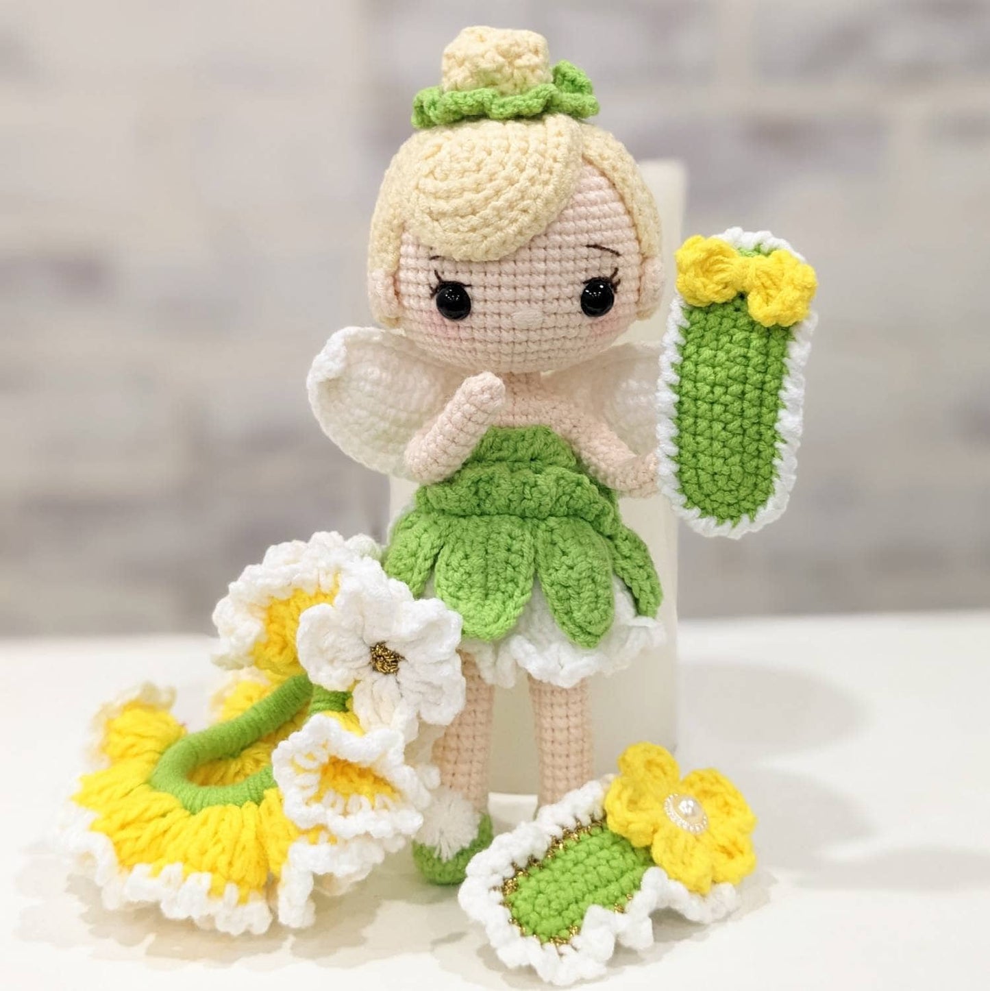 Princess doll, hair clips, scrunchie, hand made crochet, present for girls, birthday gifts
