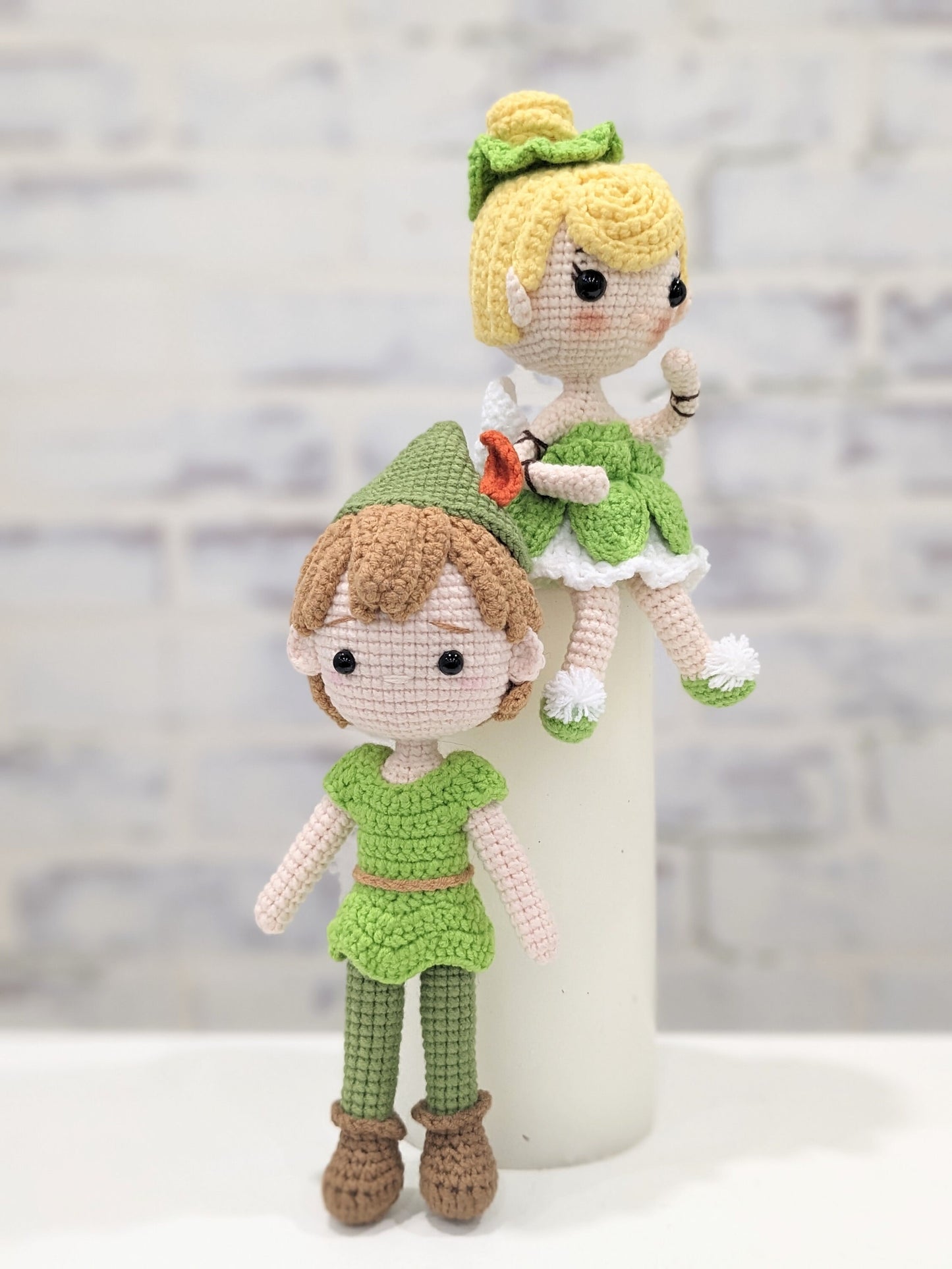 Peter Pan Doll Set, Handmade Crochet Amigurumi, Disney Peter Pan, Tinkerbell, Gift!