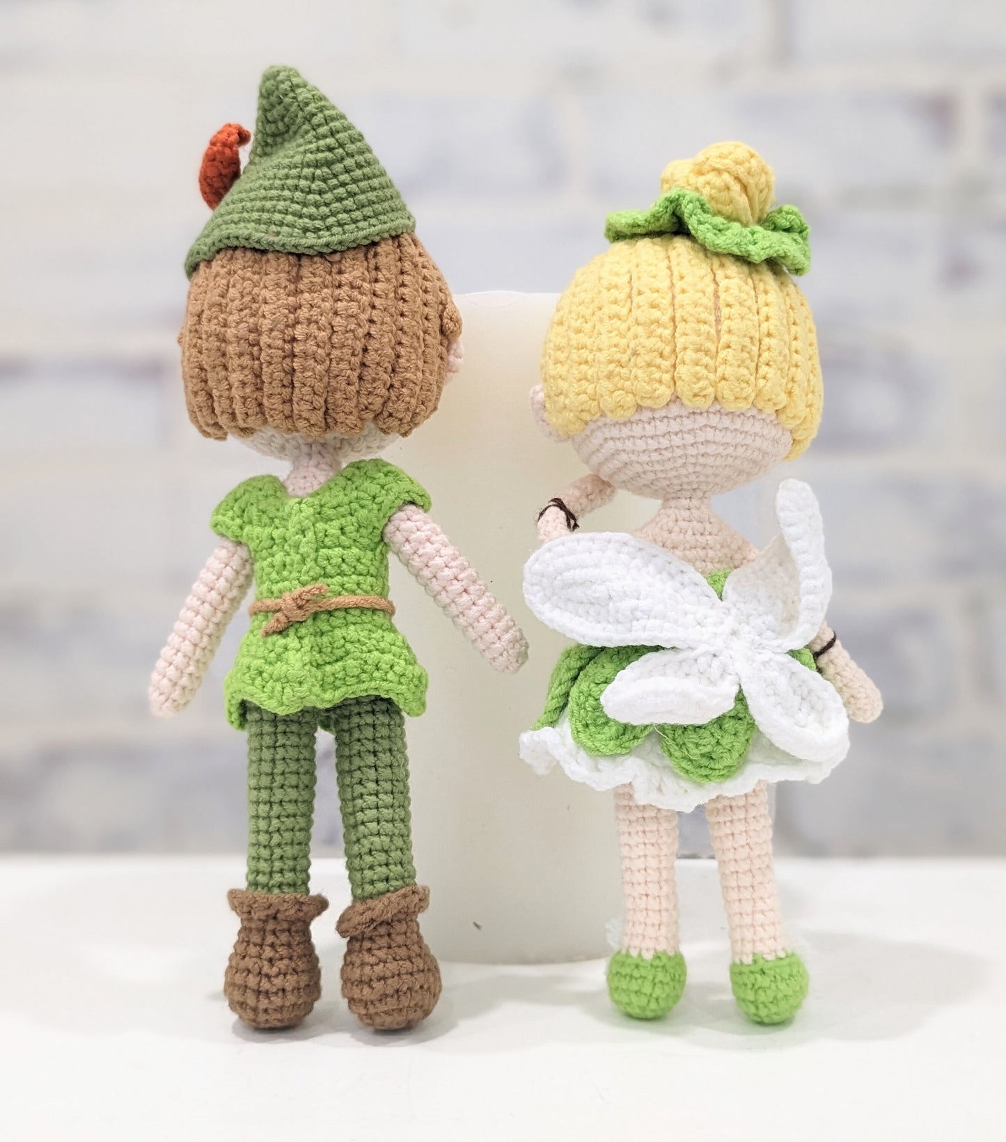 Peter Pan Doll Set, Handmade Crochet Amigurumi, Disney Peter Pan, Tinkerbell, Gift!