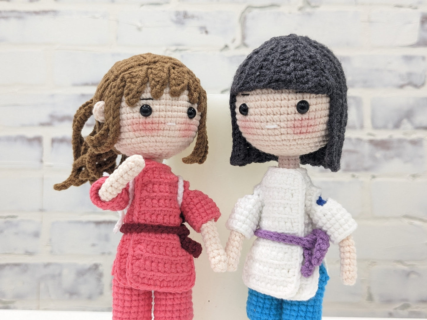 Chihiro & Haku, Spirited Away, Handmade Crochet Amigurumi Doll, Ghibli, Miyazaki, readymade, in stock!