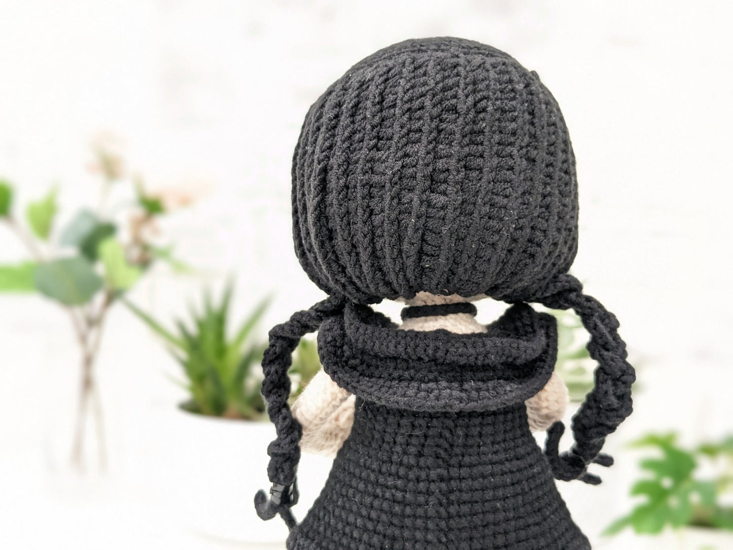 Wednesday Addams Doll, Handmade Crochet, Amigurumi Doll, Addams Family