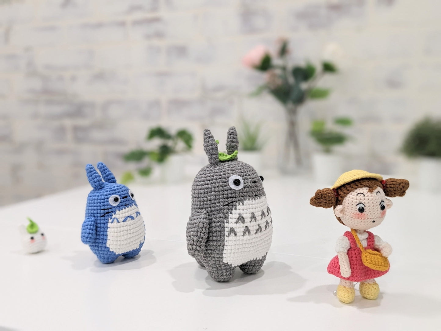 My Neighbor Totoro Doll Set, Handmade Crochet Amigurumi, Studio Ghibli Miyazaki,