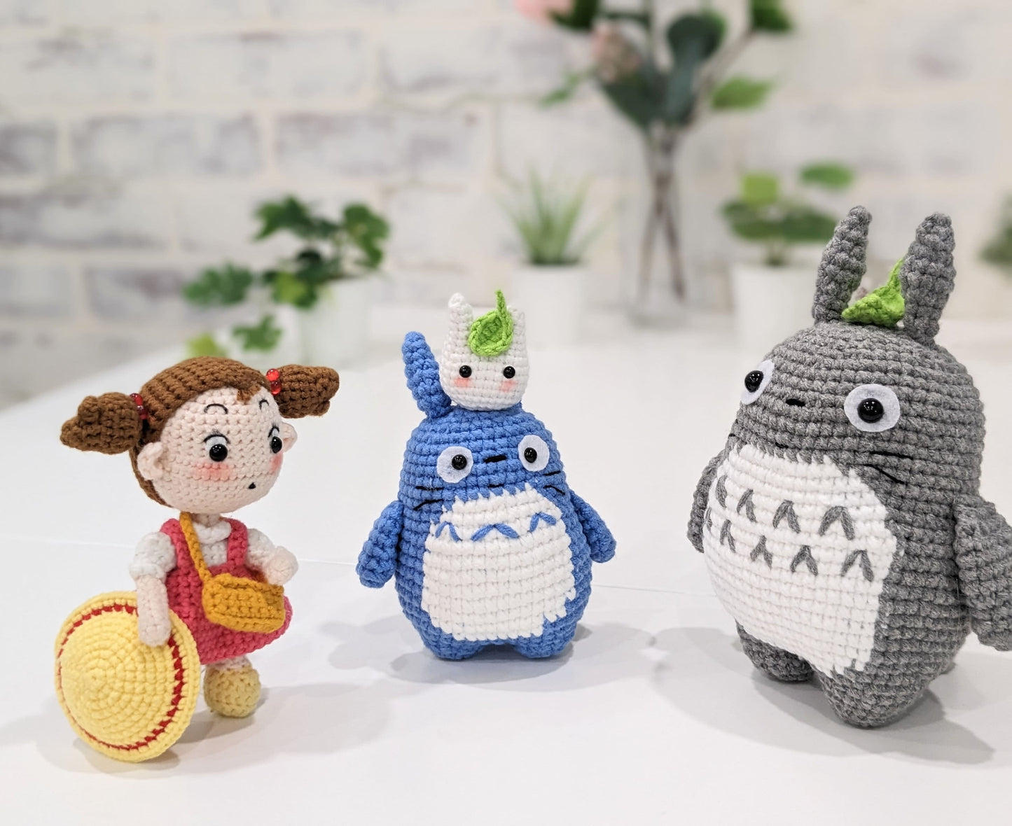 My Neighbor Totoro Doll Set, Handmade Crochet Amigurumi, Studio Ghibli Miyazaki,