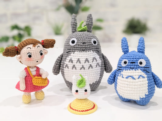 My Neighbor Totoro Doll Set, Handmade Crochet Amigurumi, Studio Ghibli Miyazaki,