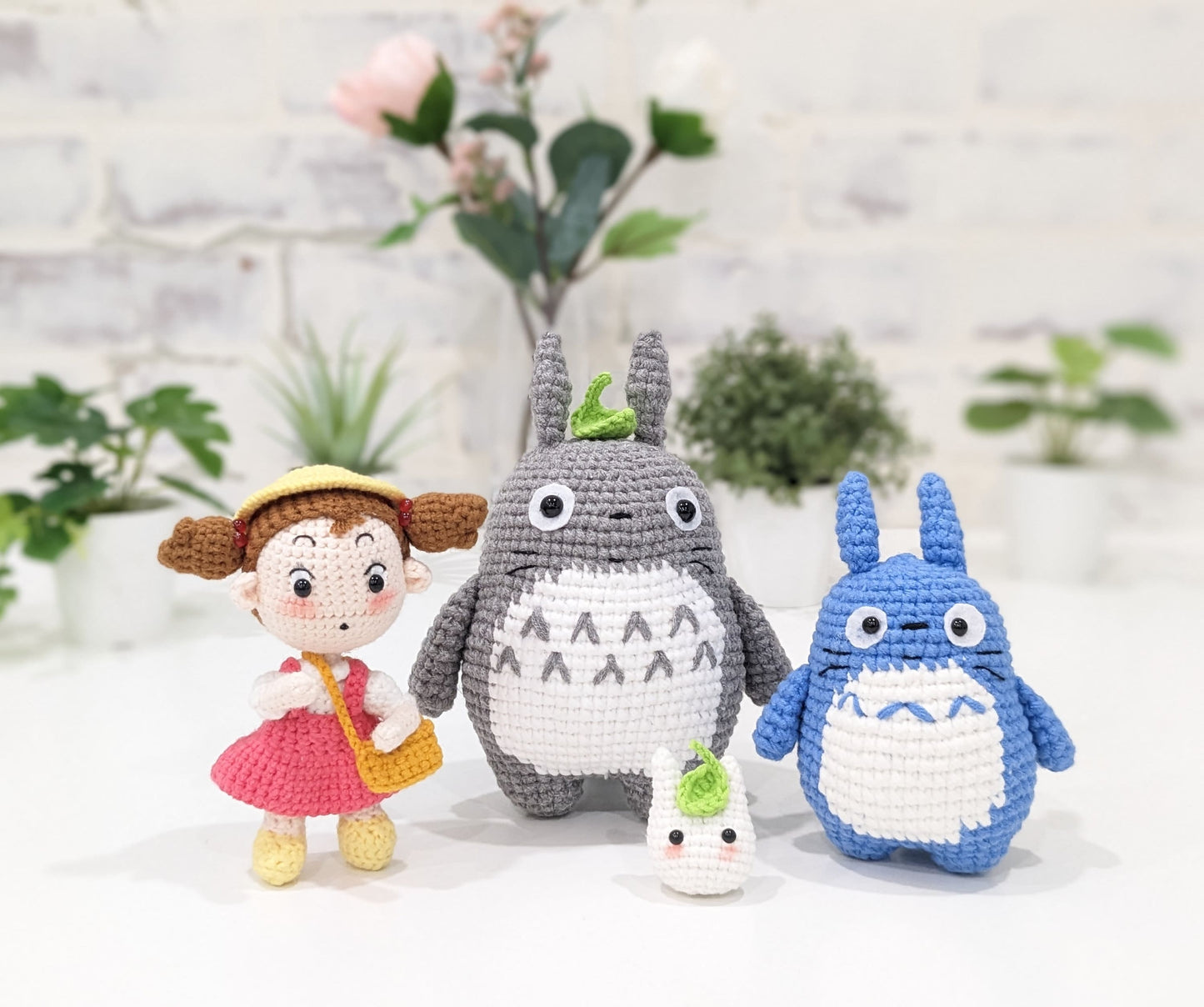 My Neighbor Totoro Doll Set, Handmade Crochet Amigurumi, Studio Ghibli Miyazaki,