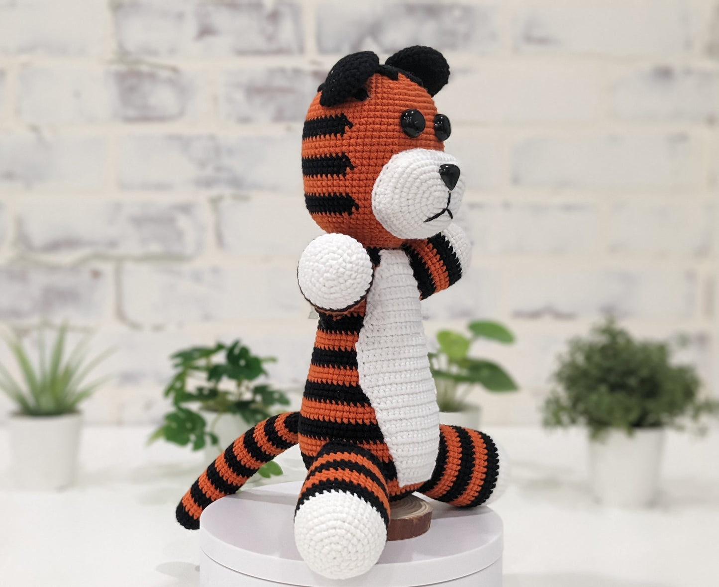 Hobbes Stuffed Tiger, Stuffy, Handmade Crochet Amigurumi, Readymade Finished, Ready to Ship!