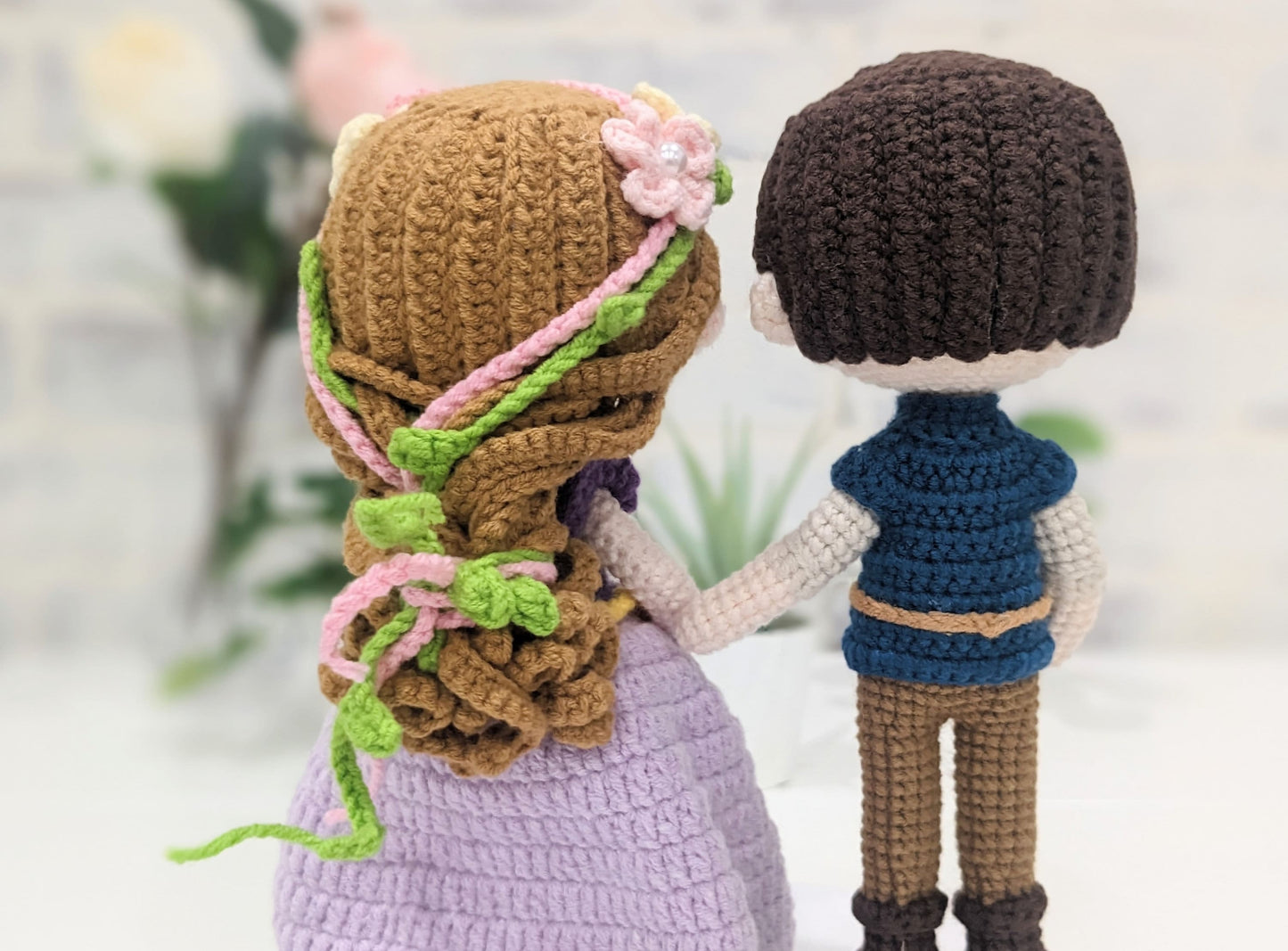 Rapunzel and Flynn Rider, Set of 2, Handmade Crochet Amigurumi Dolls