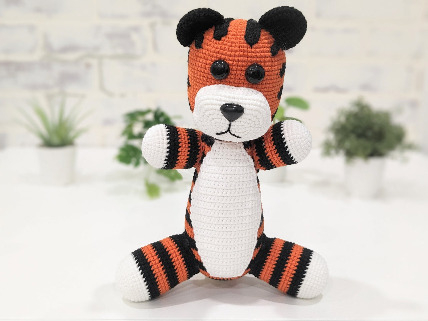 Hobbes Stuffed Tiger, Stuffy, Handmade Crochet Amigurumi, Readymade Finished, Ready to Ship!