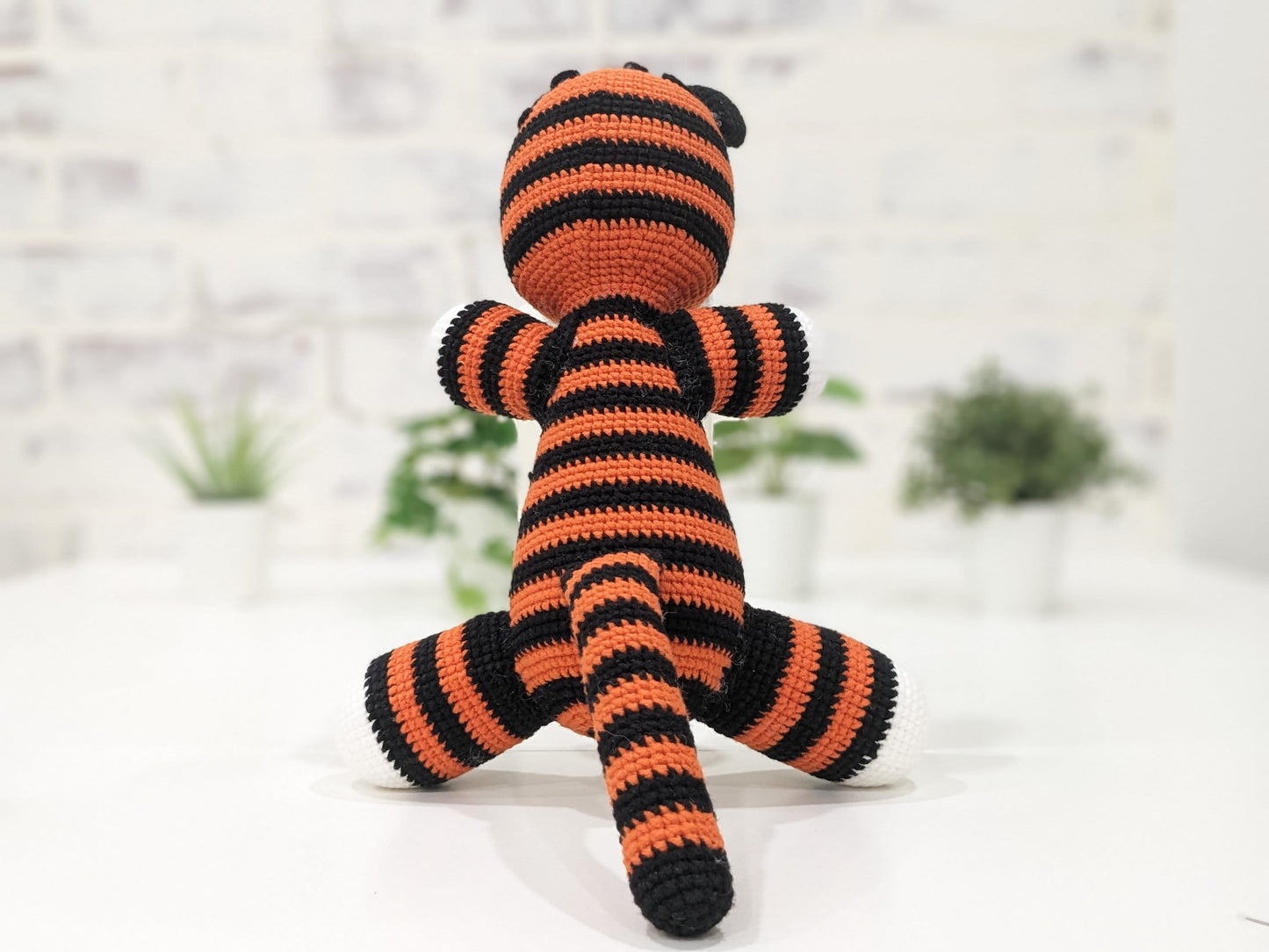 Hobbes Stuffed Tiger, Stuffy, Handmade Crochet Amigurumi, Readymade Finished, Ready to Ship!