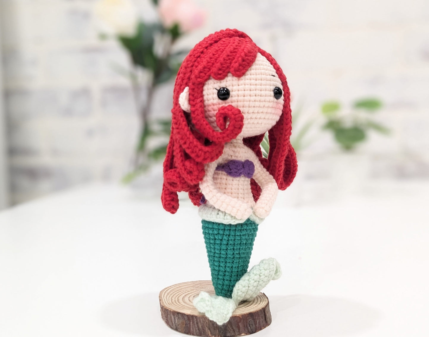 Princess Doll, Handmade Crochet Amigurumi, Disney Princess Ariel, Little Mermaid, Large doll