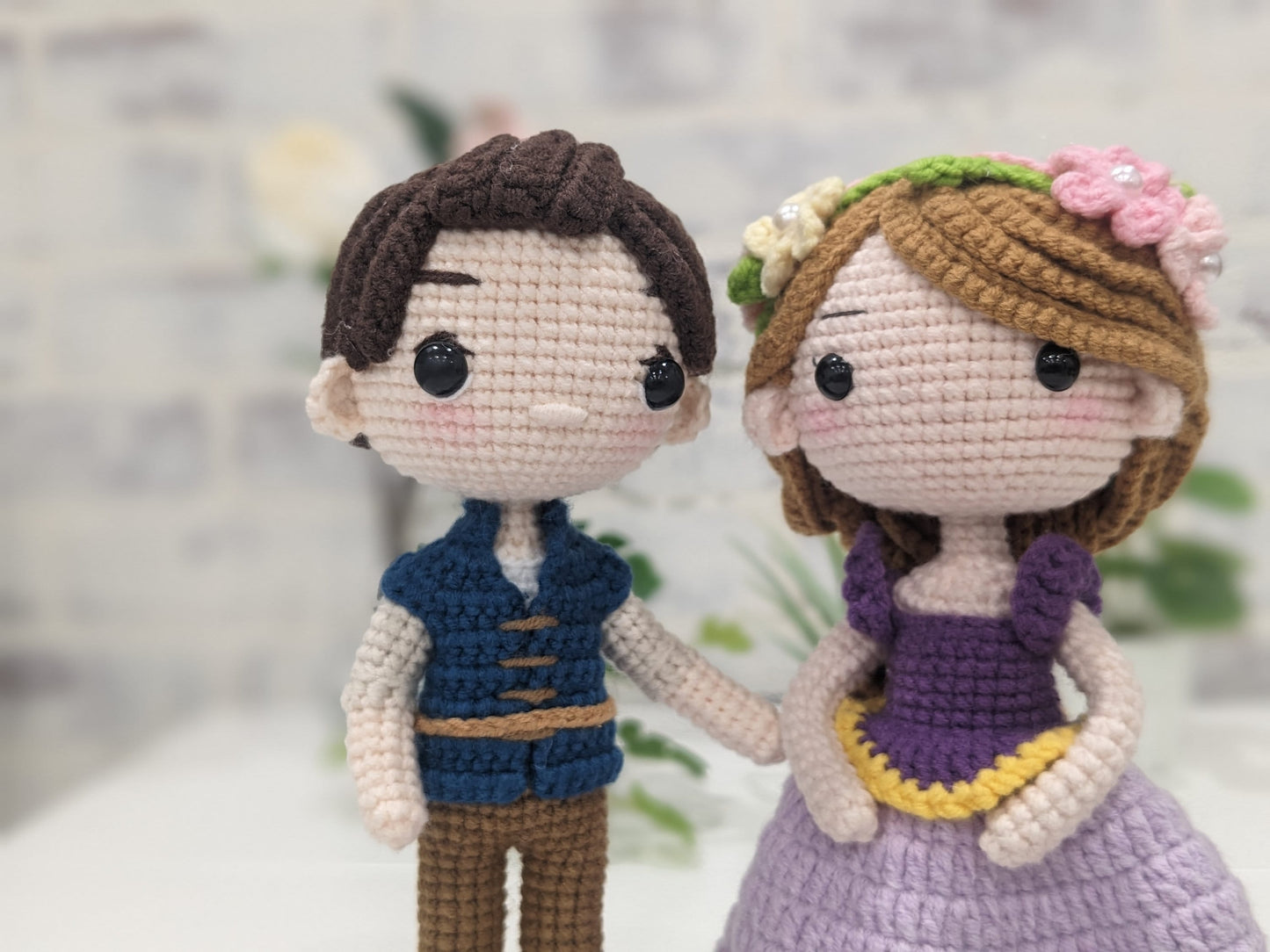 Rapunzel and Flynn Rider, Set of 2, Handmade Crochet Amigurumi Dolls