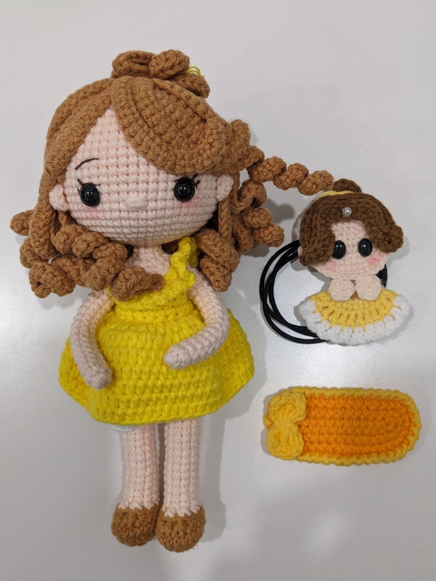 Princess & Fairy Tale Dolls with Matching Hair Accessories, Handmade Crochet Amigurumi, Christmas or Birthday gift