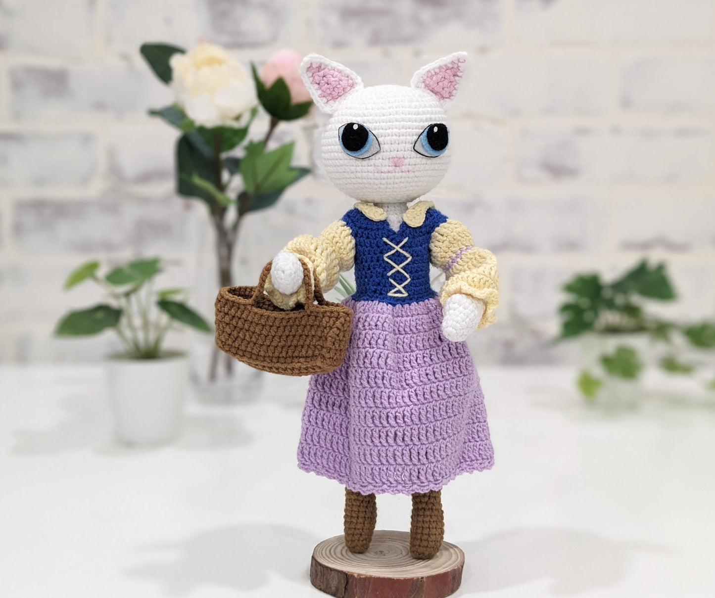 Dulcinea, Puss in Boots, Handmade Crochet Doll, unique, one of a kind!