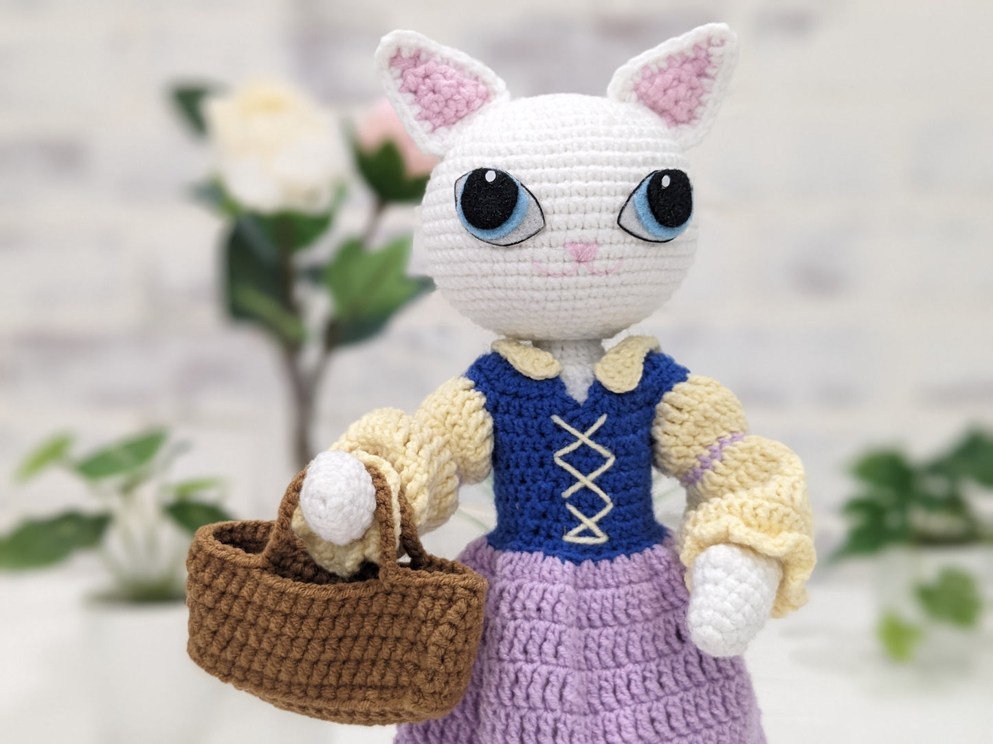 Dulcinea, Puss in Boots, Handmade Crochet Doll, unique, one of a kind!