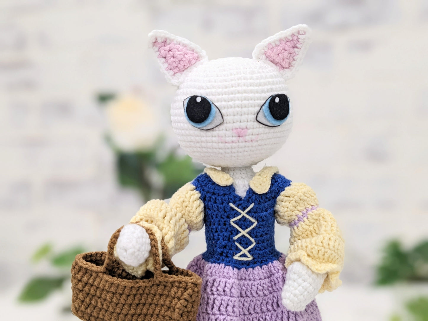 Dulcinea, Puss in Boots, Handmade Crochet Doll, unique, one of a kind!