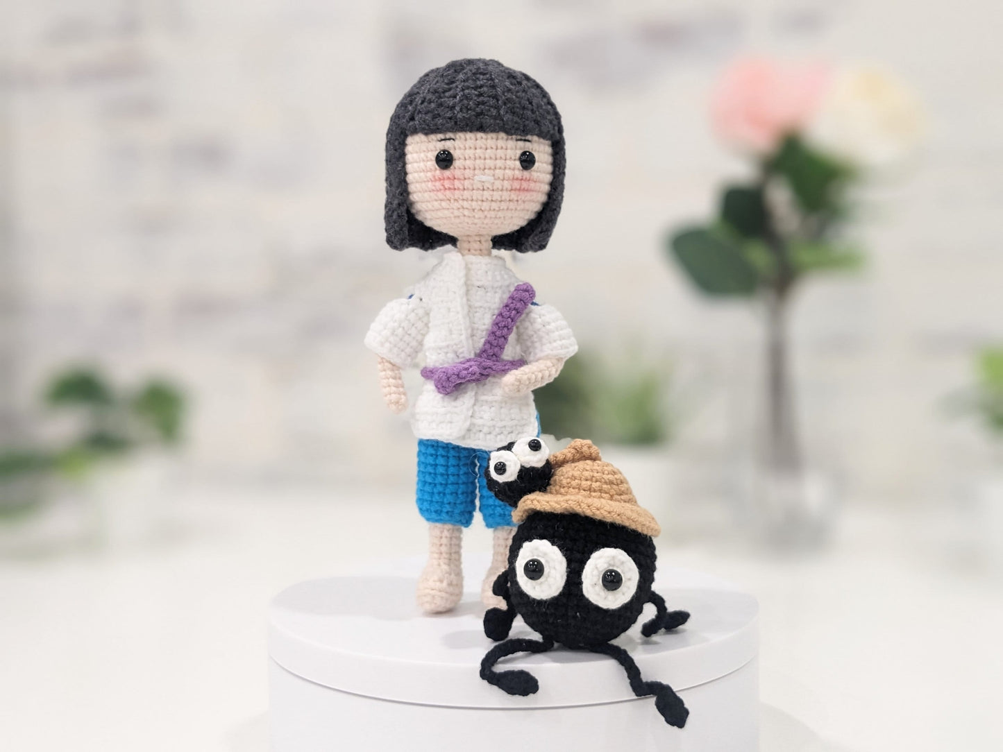Chihiro & Haku, Spirited Away, Handmade Crochet Amigurumi Doll, Ghibli, Miyazaki, readymade, in stock!