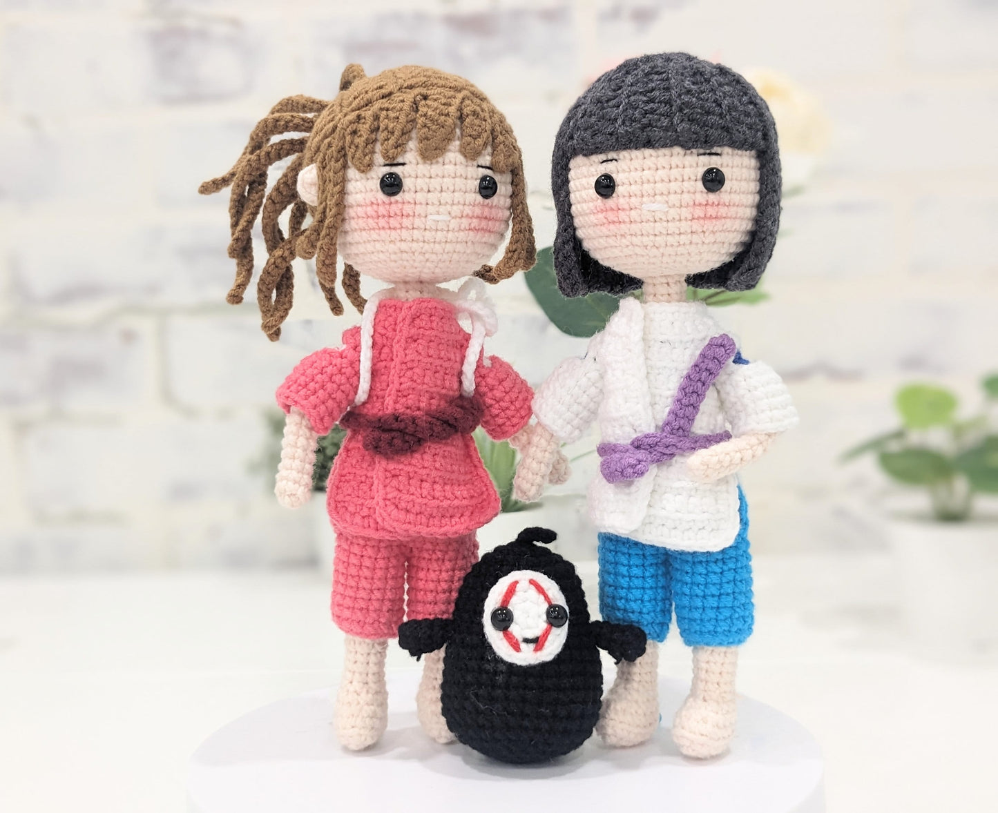 Chihiro & Haku, Spirited Away, Handmade Crochet Amigurumi Doll, Ghibli, Miyazaki, readymade, in stock!