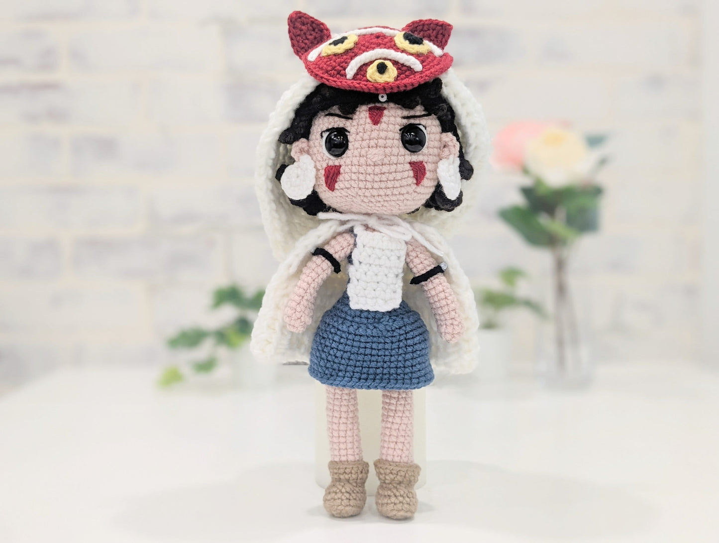 Princess Mononoke and Ashitaka, Handmade Crochet Amigurumi Doll, Ghibli, Miyazaki, readymade, in stock!
