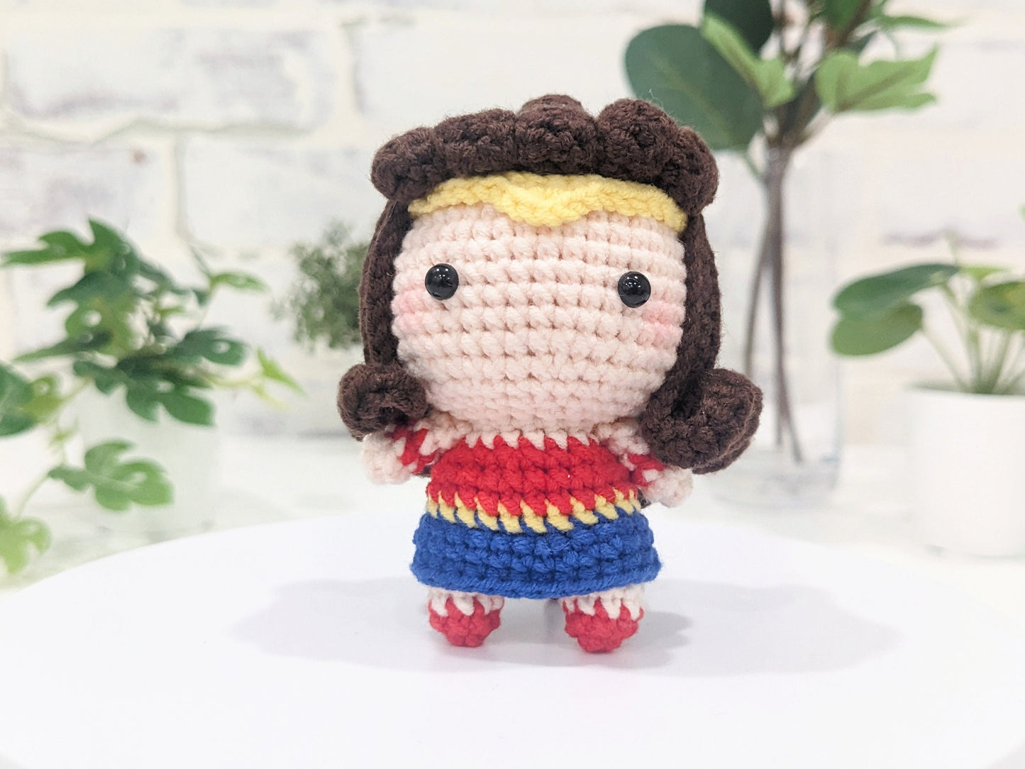 DC Justice League Superheroes, Batman & Wonder Woman, Handmade Crochet Mini Amigurumi Dolls
