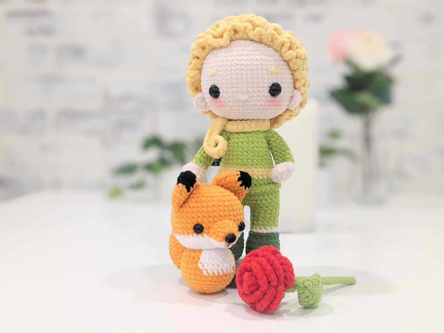 Little Prince Doll Set, Handmade Crochet Amigurumi, Classic Children's Book