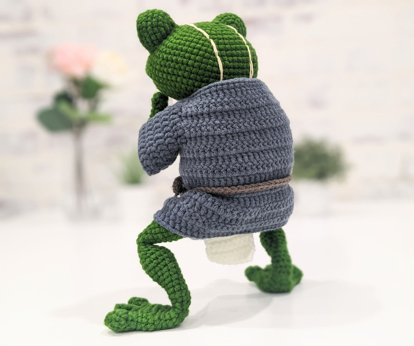 Reserved for Brian***** Aogaeru Frog Spirit, Spirited Away, Handmade Crochet Amigurumi Doll, Ghibli, Miyazaki, readymade, in stock!