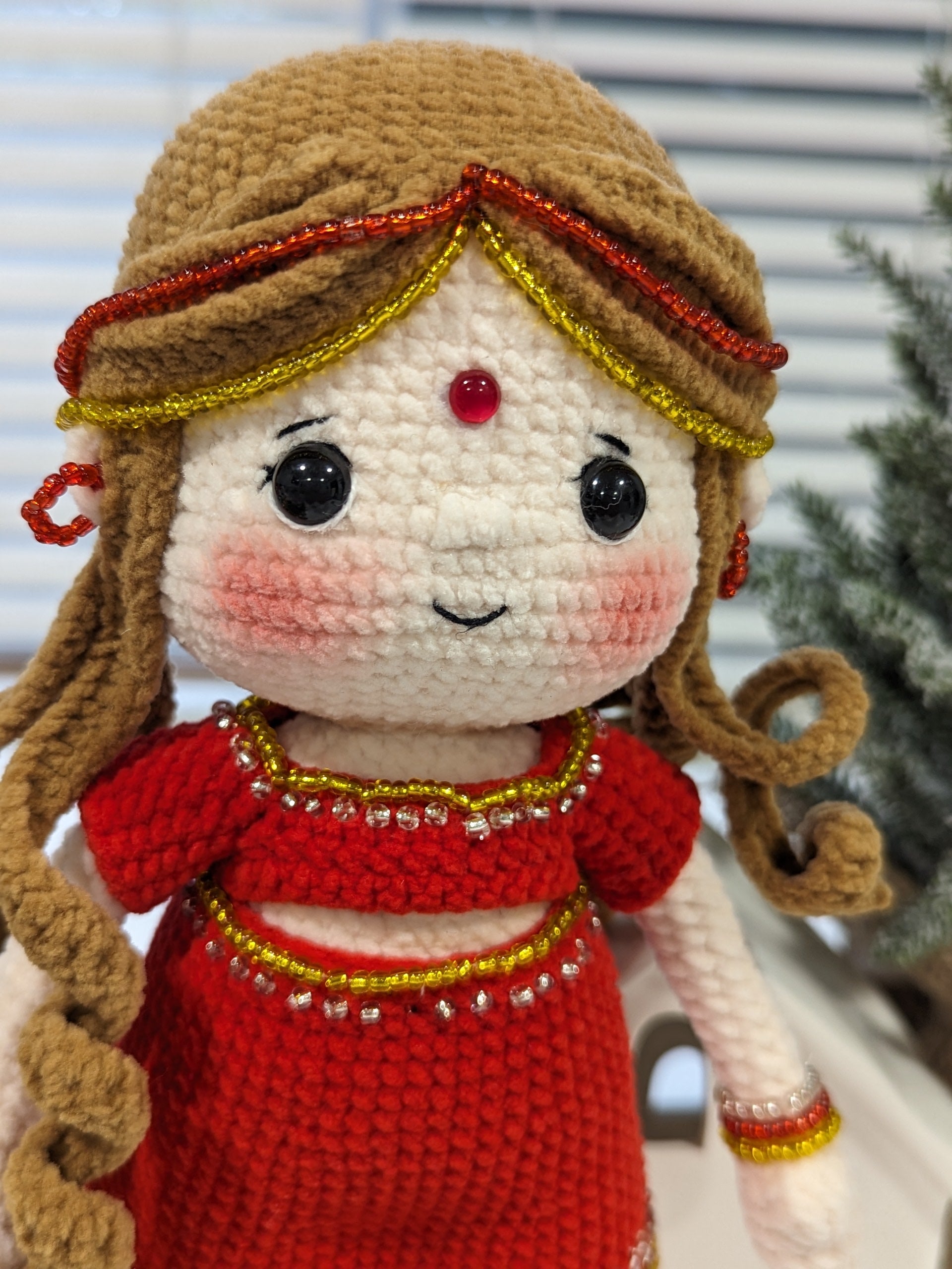 Girl Amigurumi doll Indian style Dress Handmade Crochet