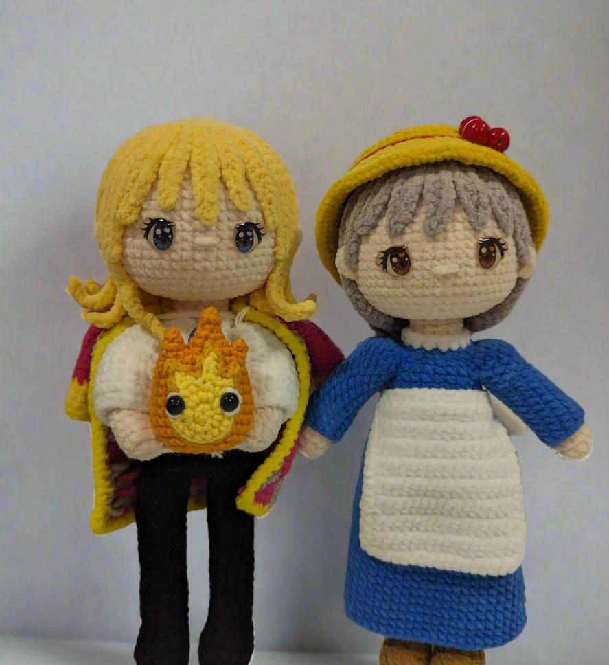 Howl’s Moving Castle Amigurumi Set - Howl & Sophie - Handmade Crochet