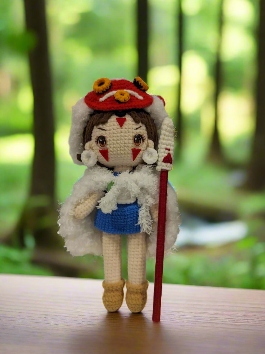 Princess Mononoke Doll - Studio Ghibli Inspired - Handmade Crochet Amigurumi