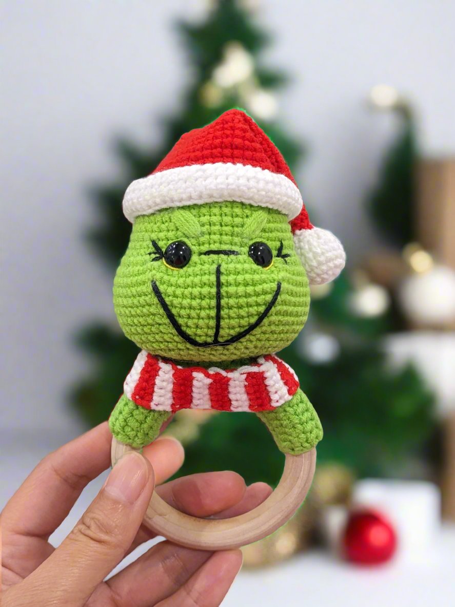 Baby rattles - Christmas - Santa Claus & The Grinch - Handmade Crochet Gifts