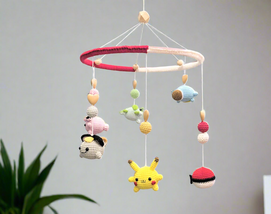 Baby Crib Mobile - Pokémon - Custom Handmade Crochet - Made-to-Order