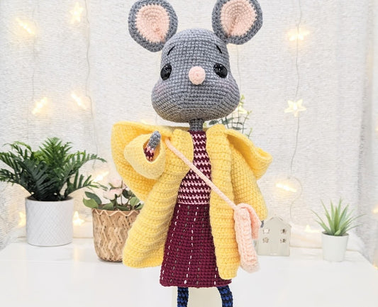 Custom Handmade Mouse Doll, Crochet Amigurumi doll, Custom Made to Order