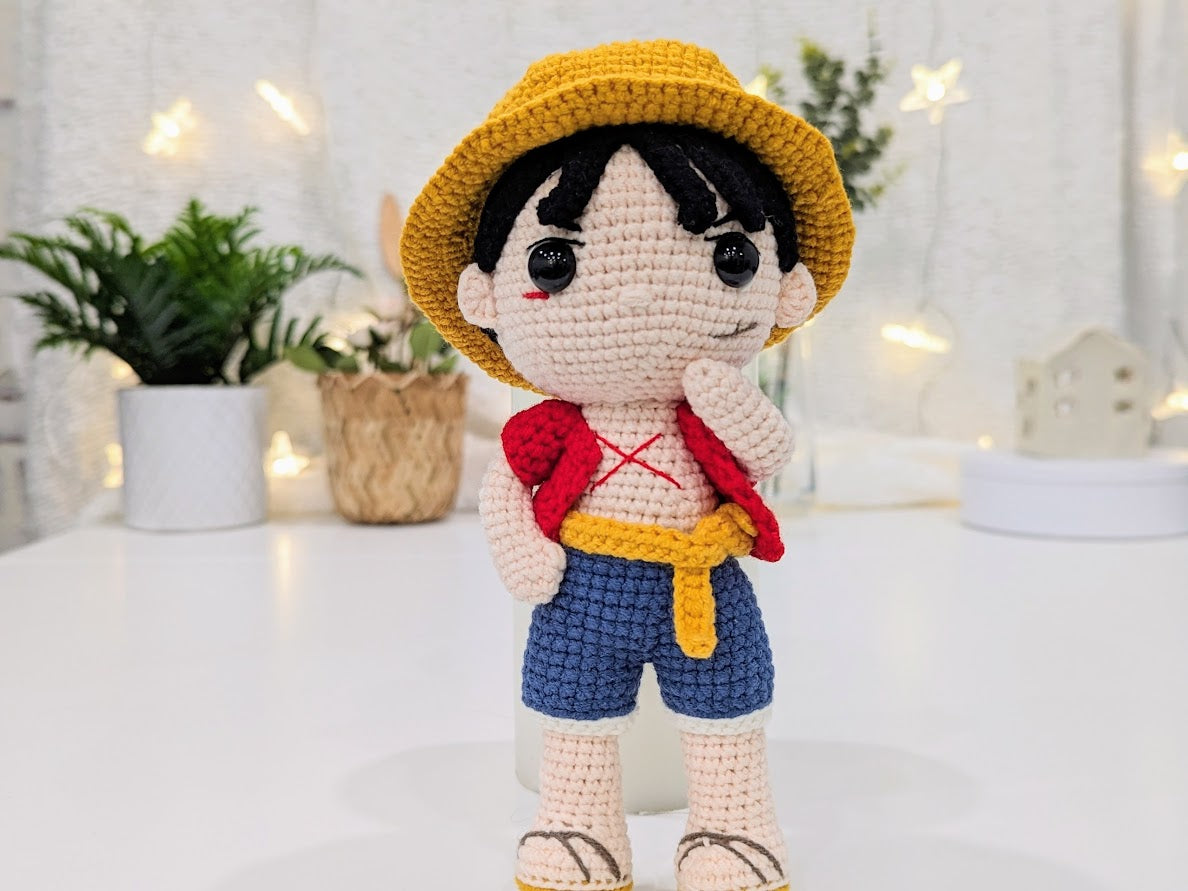 Luffy Doll -  One Piece -  Handmade Amigurumi Crochet