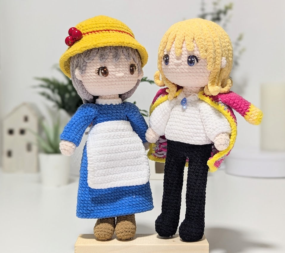 Howl’s Moving Castle Amigurumi Set - Howl & Sophie - Handmade Crochet