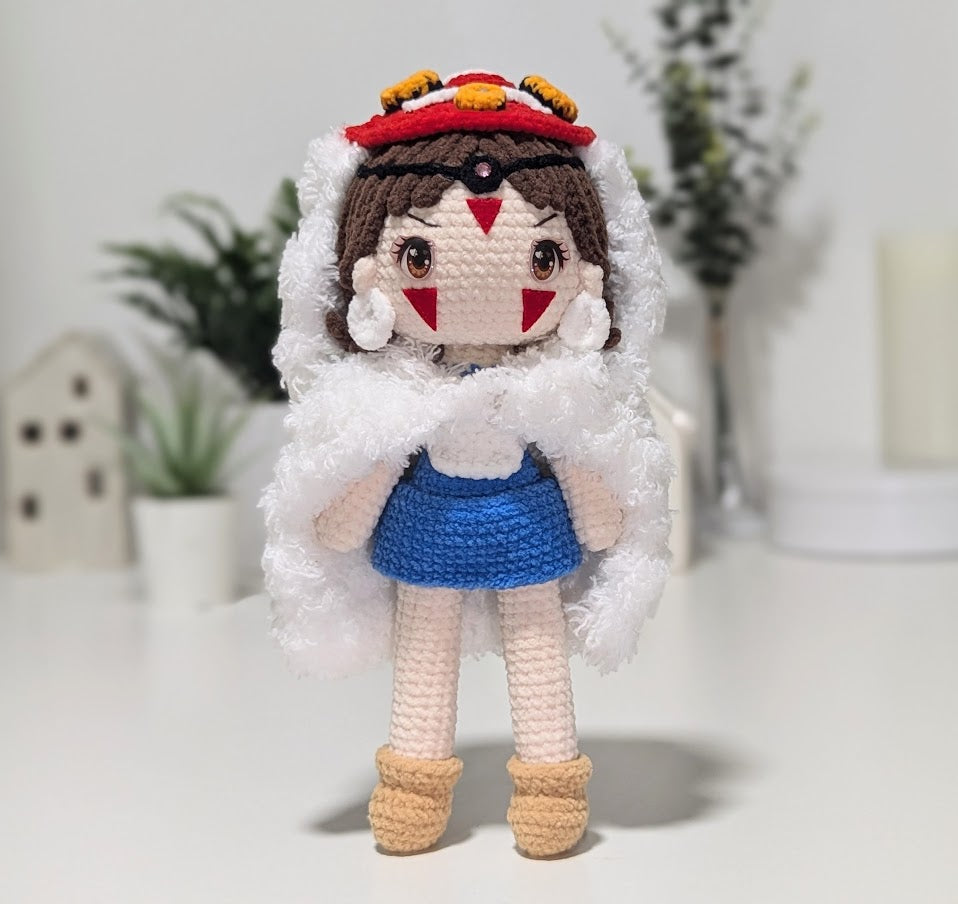 Princess Mononoke Doll - Studio Ghibli Inspired - Handmade Crochet Amigurumi