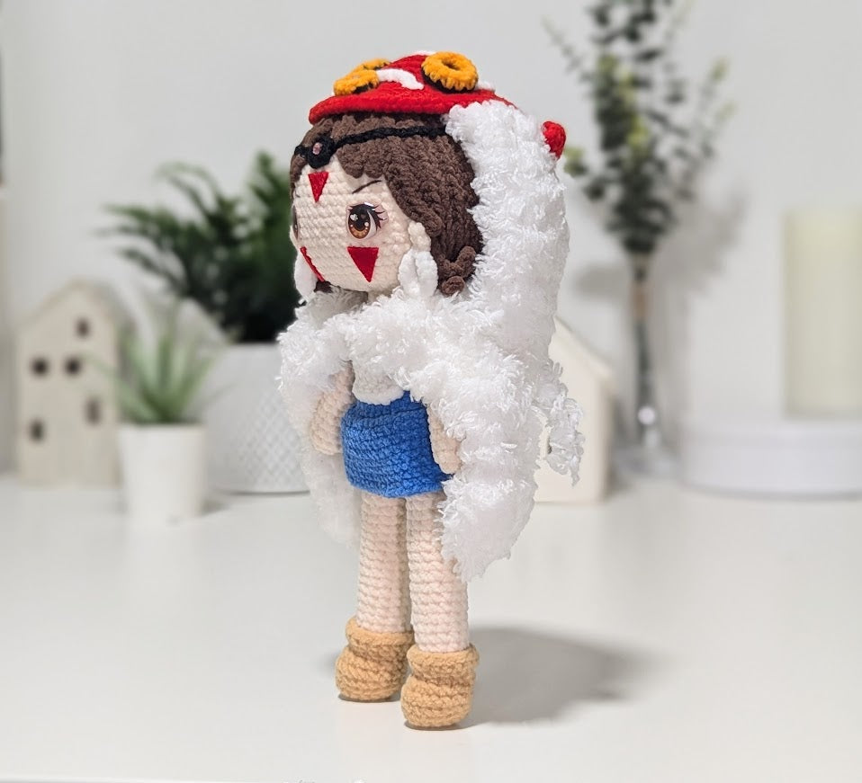 Princess Mononoke Doll - Studio Ghibli Inspired - Handmade Crochet Amigurumi