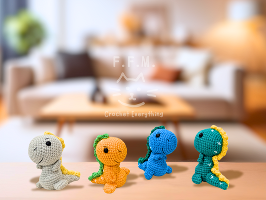 Baby Dinosaurs - Set of 4 - Nursery Toy - Dino Lover Gift - Handmade Crochet