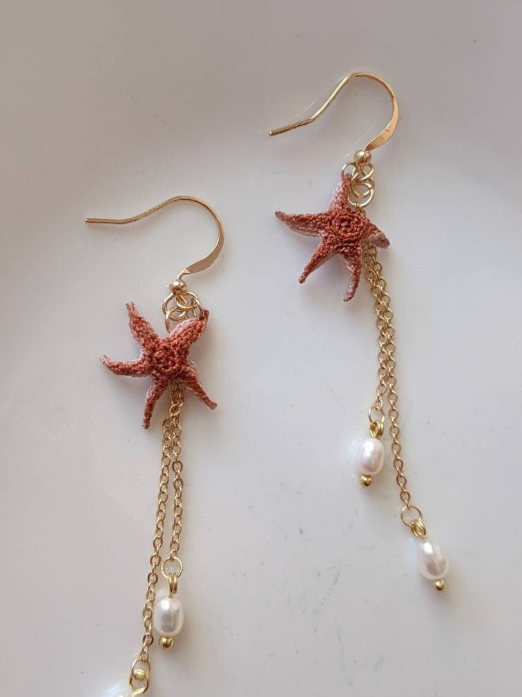 100% Handmade Microcrochet Flower Earrings