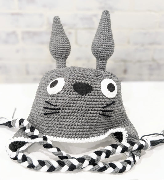 Totoro Winter Hat with Ear Flaps, Beanie, Toque,,